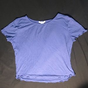 Blue ruffled crop top